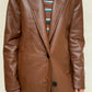 ABRIGO FAUX LEATHER CAFÉ