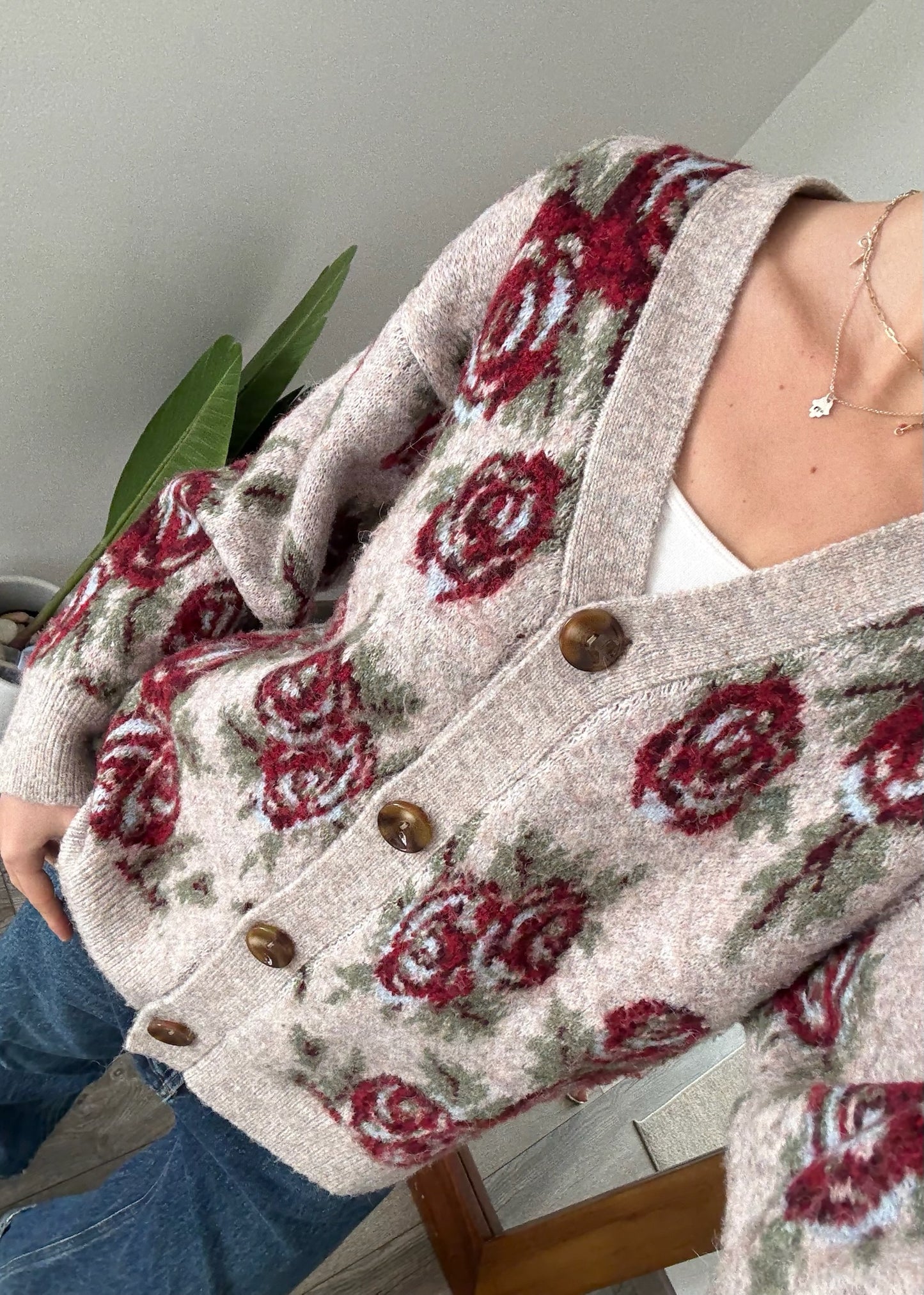 CARDIGAN OVERSIZED PRINT FLORES