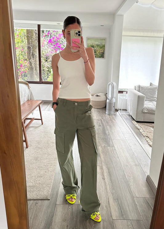 MID RISE CARGO PANTS