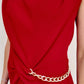 VESTIDO ROJO CON HOMBRERAS