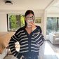 CARDIGAN RAYADO B&W