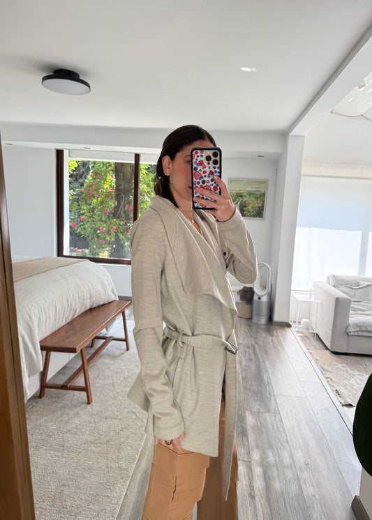 CHAMARRA GRIS BELTED