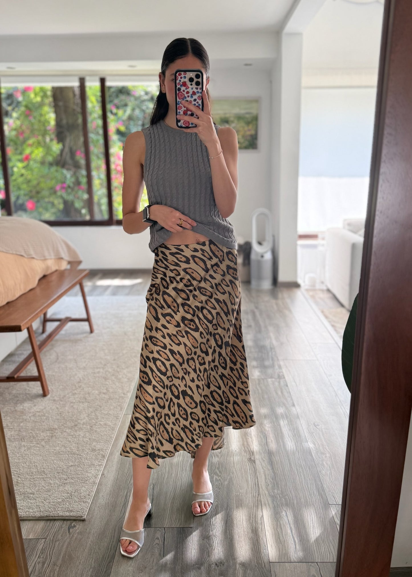 FALDA SATINADA ANIMAL PRINT