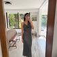 VESTIDO SATINADO GRIS