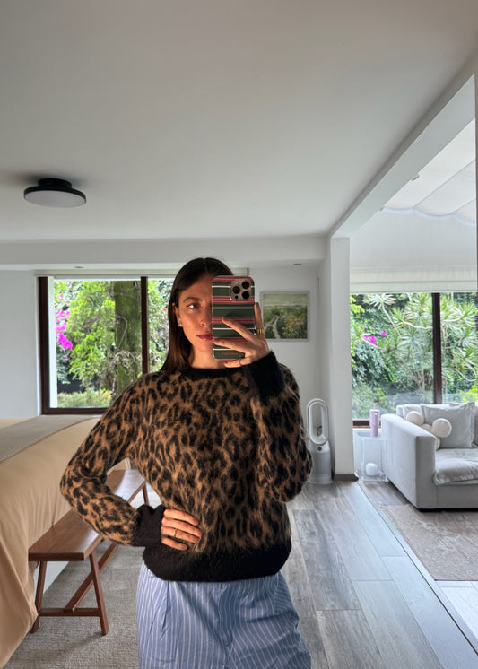 SUÉTER CHUNKY LEOPARD PRINT