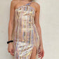 VESTIDO DORADO MINI CON LENTEJUELAS