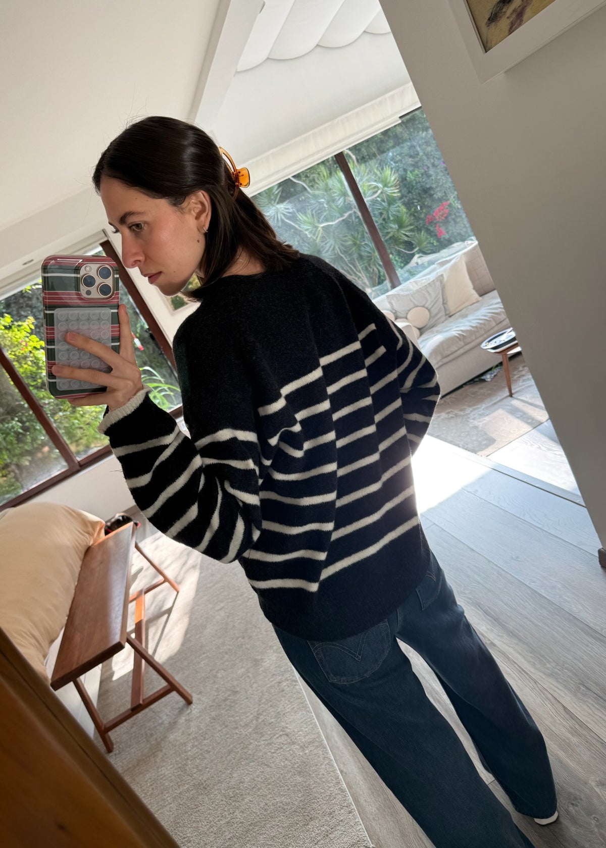 CARDIGAN RAYADO B&W