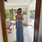 VESTIDO MAXI AZUL CON CUT OUT