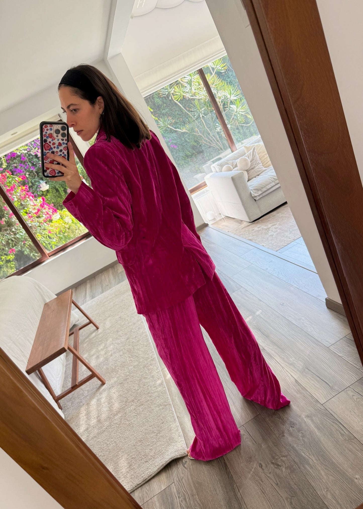 SUIT PINK VELVET