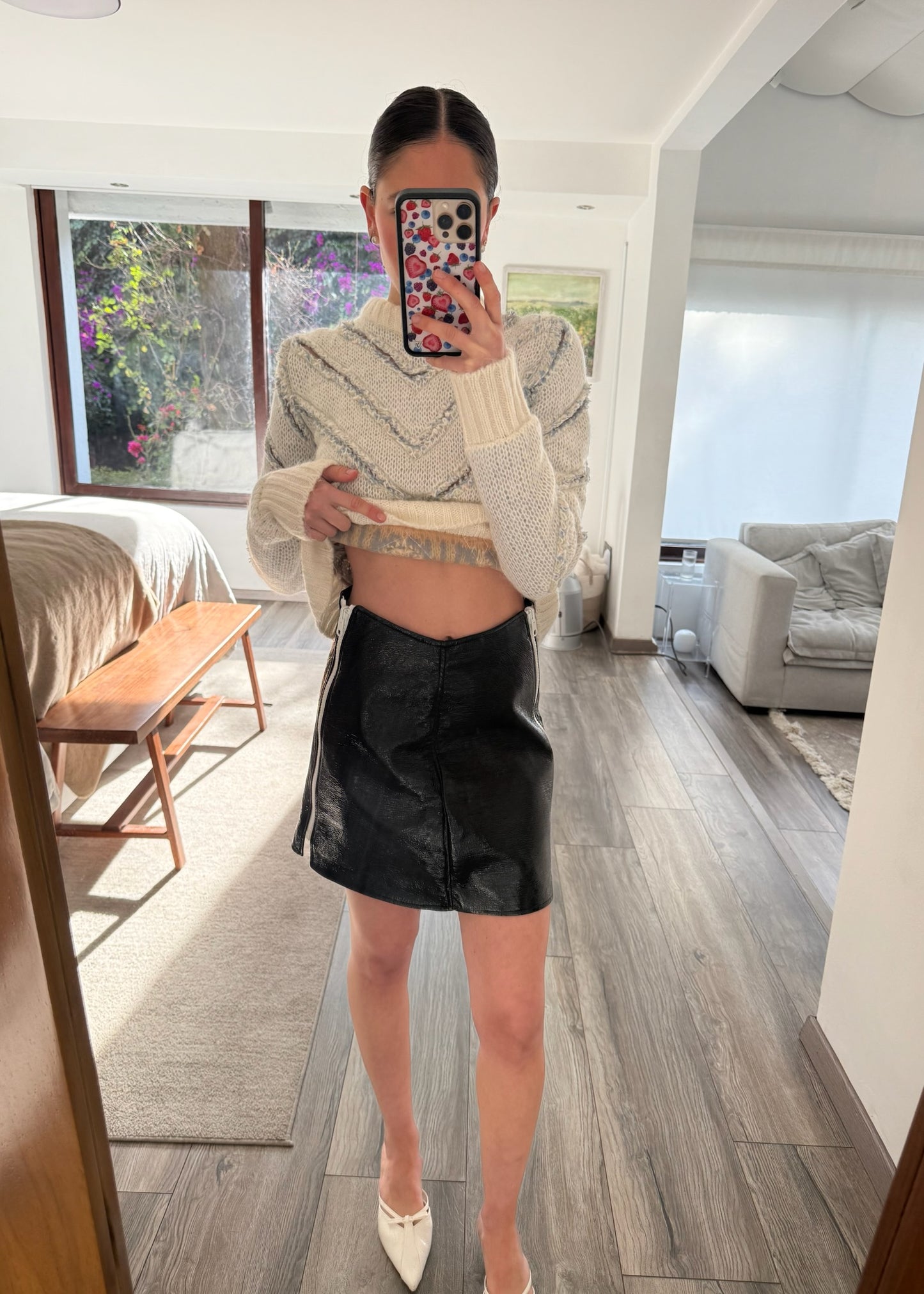 FALDA SHINY CON CIERRES B&W