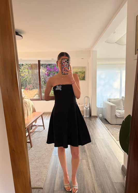 VESTIDO STRAPLESS MINI NEGRO
