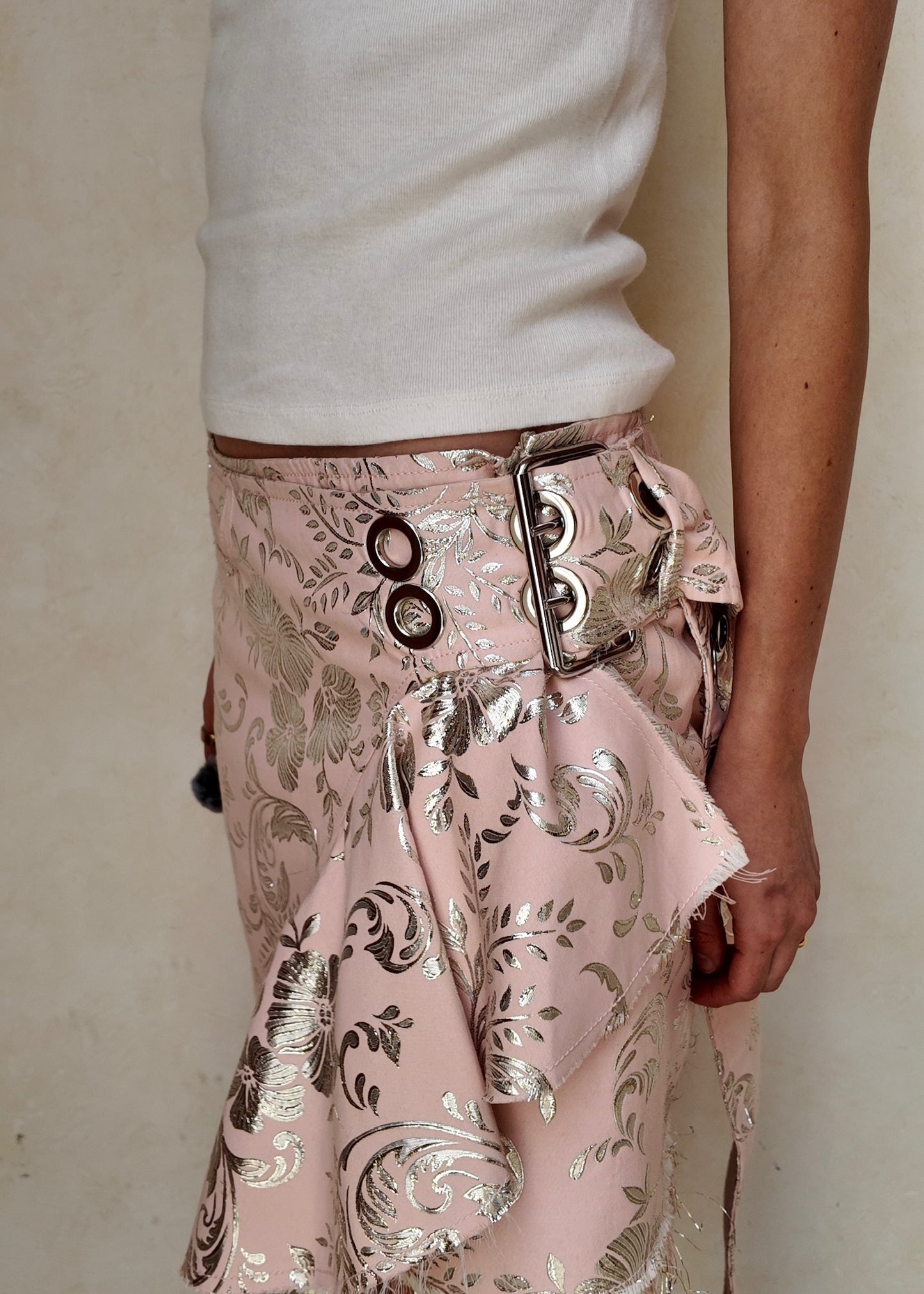 FALDA TELA JACQUARD ASIMÉTRICA