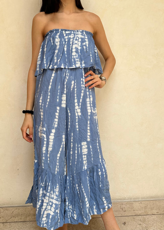 JUMPSUIT STRAPLESS TIE DYE