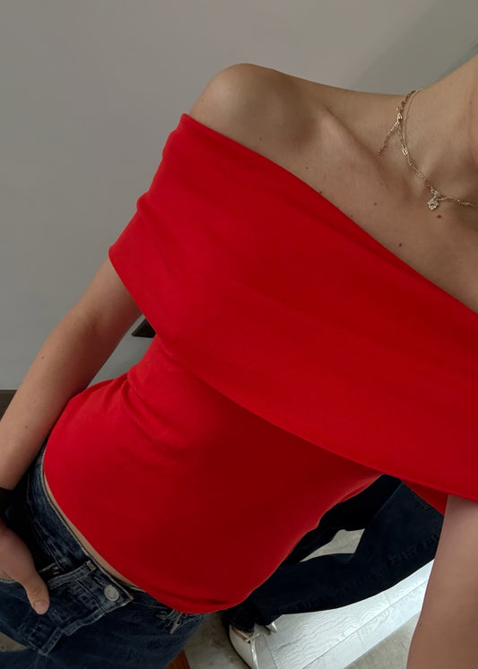 TOP OFF THE SHOULDER ROJO
