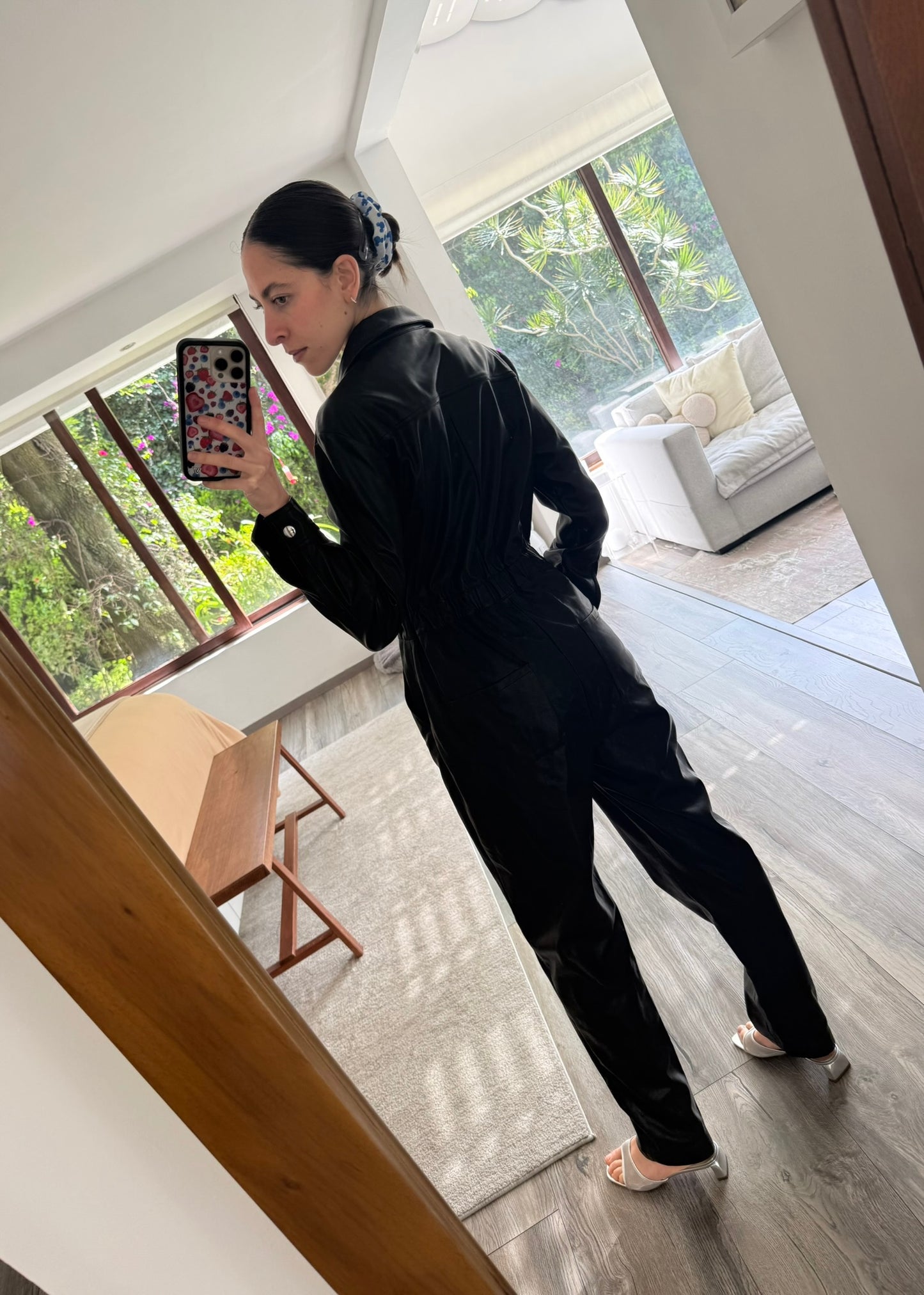 JUMPSUIT NEGRO FAUX LEATHER