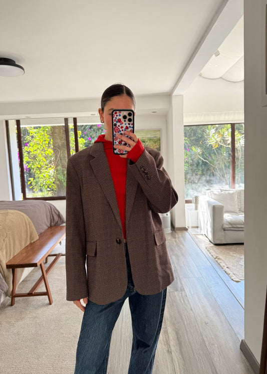 BLAZER CAFÉ CON PRINT