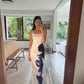 VESTIDO SLIP CON FLOR MORADA