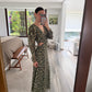 VESTIDO ESTAMPADO CON CUT OUTS VERDE
