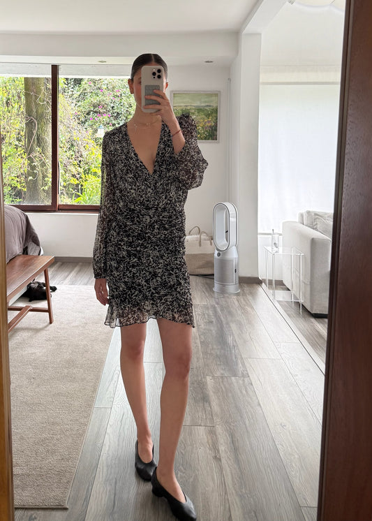 VESTIDO CON PRINT MAGA LARGA