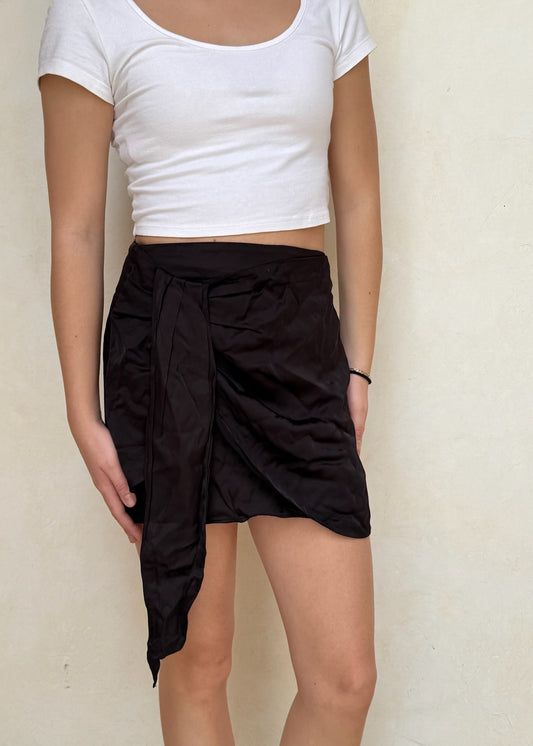 FALDA MINI WRAP UP NEGRA