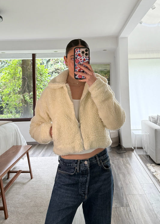 CHAMARRA TEDDY CROPPED