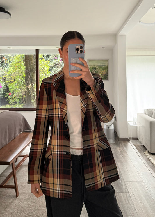 BLAZER PLAID VINO