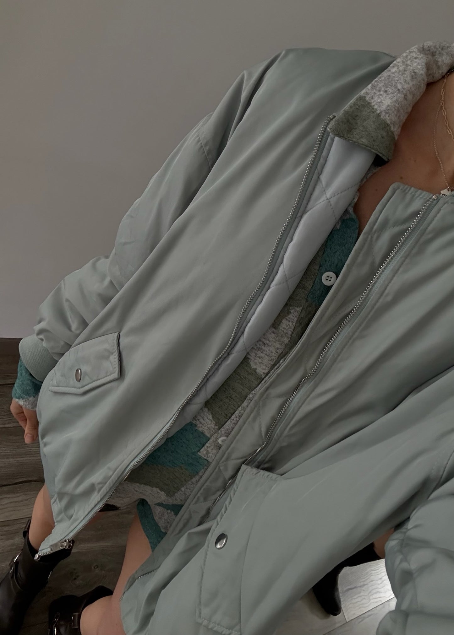 CHAMARRA BOMBER AZUL BEBE
