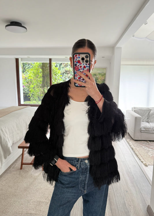 CARDIGAN CON FLECOS