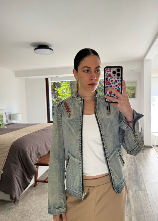 CHAMARRA DENIM CON CIERRE