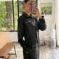 JUMPSUIT NEGRO FAUX LEATHER