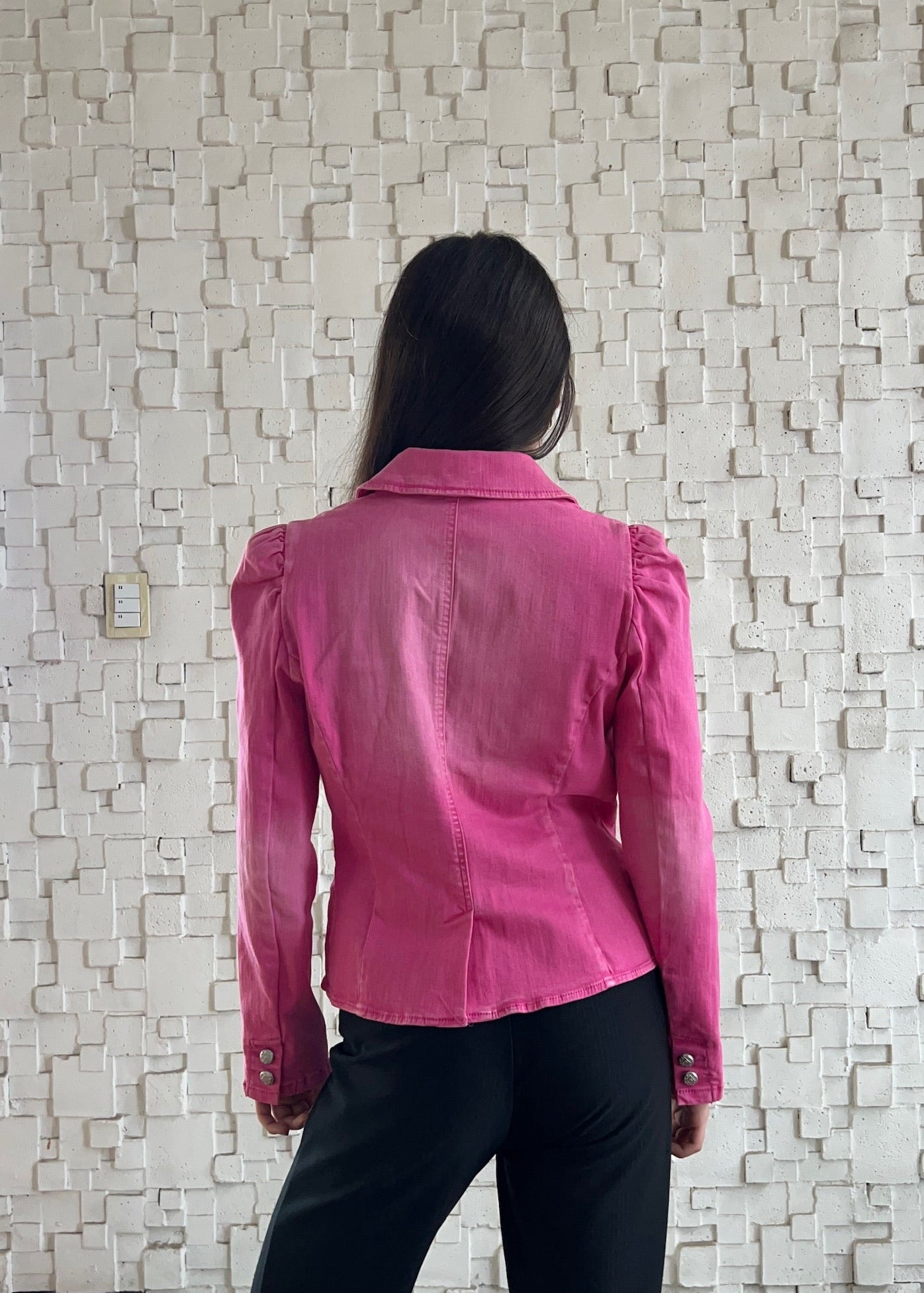 BLAZER DENIM ROSA DESLAVADO