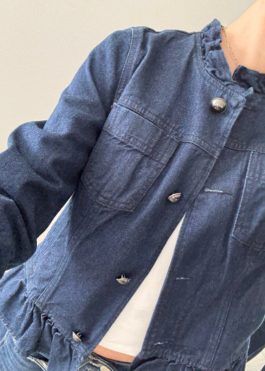 CHAMARRA DENIM CON OLANES