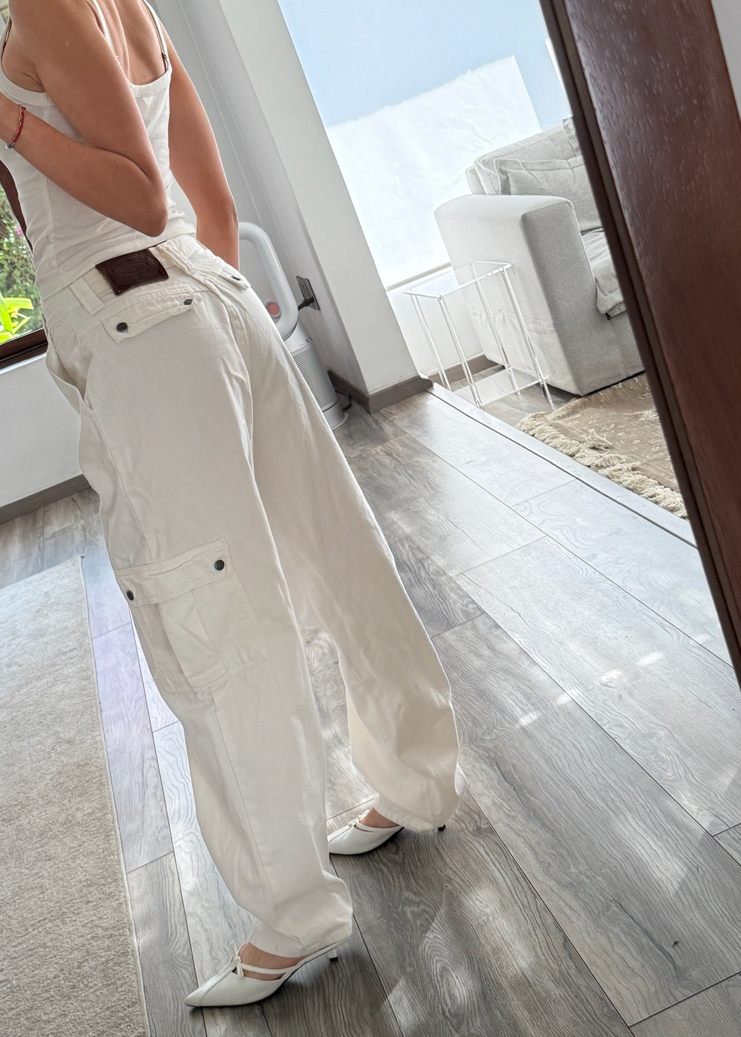 CARGO JEANS VINTAGE BLANCOS