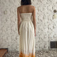 VESTIDO LARGO CON FLORES BORDADAS