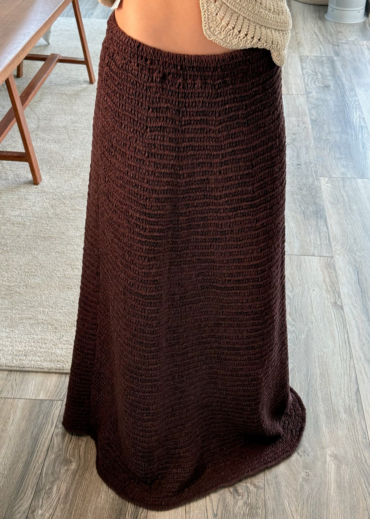 FALDA MAXI DE KNIT CHOCOLATE