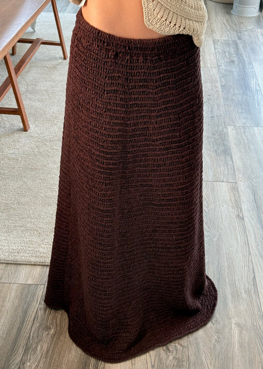 FALDA MAXI DE KNIT CHOCOLATE