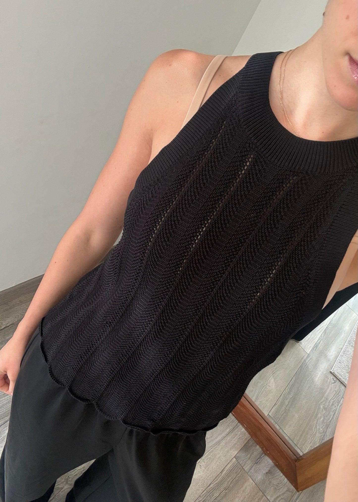 TOP HALTER DE KNIT NEGRO