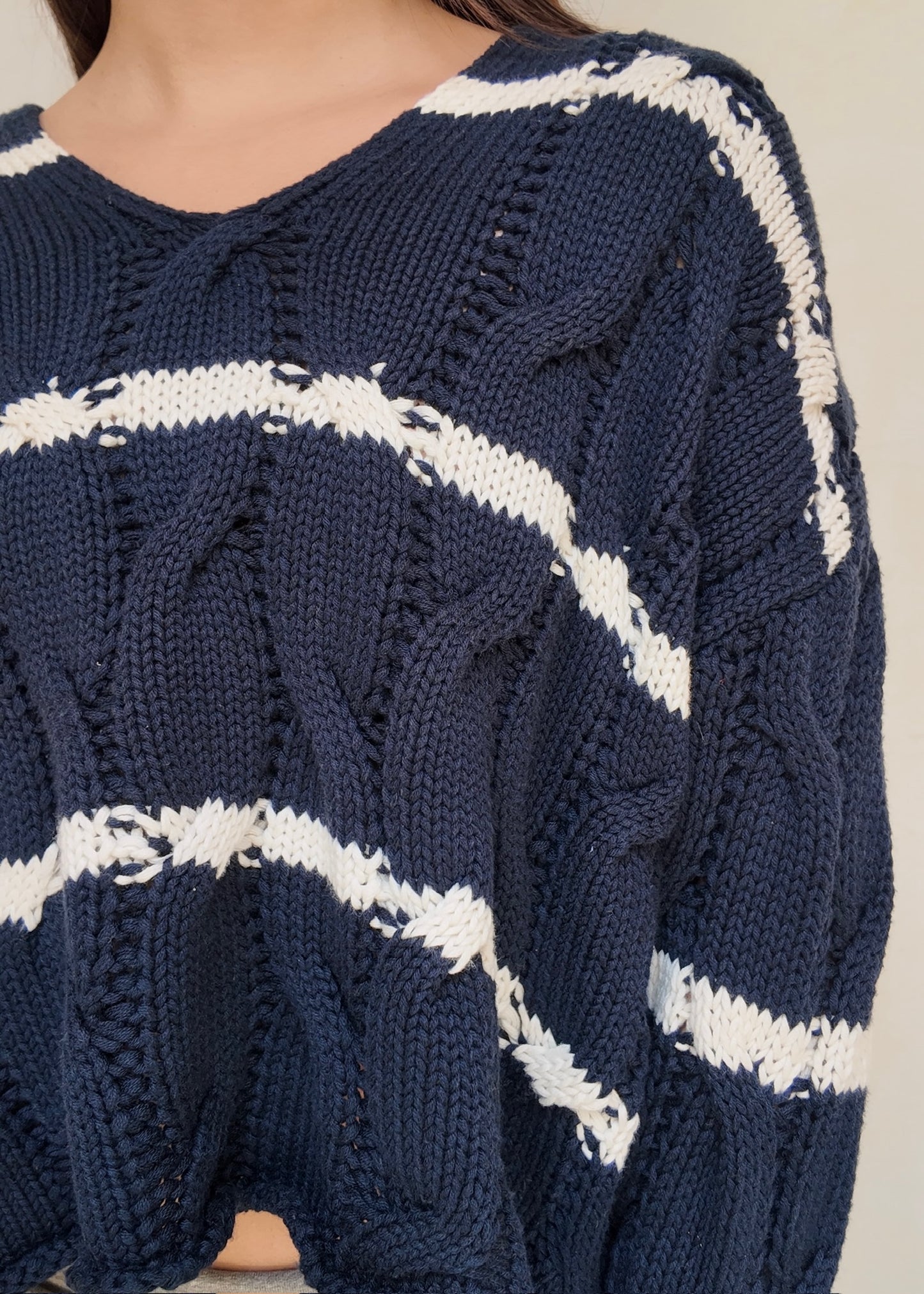 SUÉTER V NECK CHUNKY