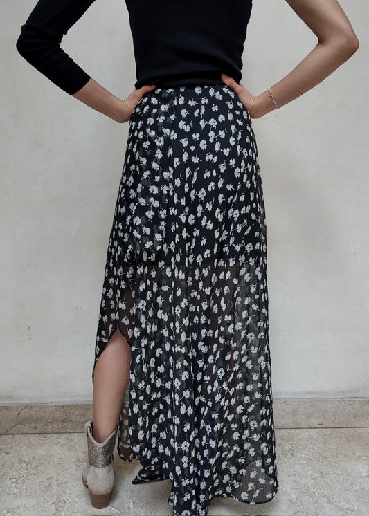 FALDA MIDI PRINT FLORES