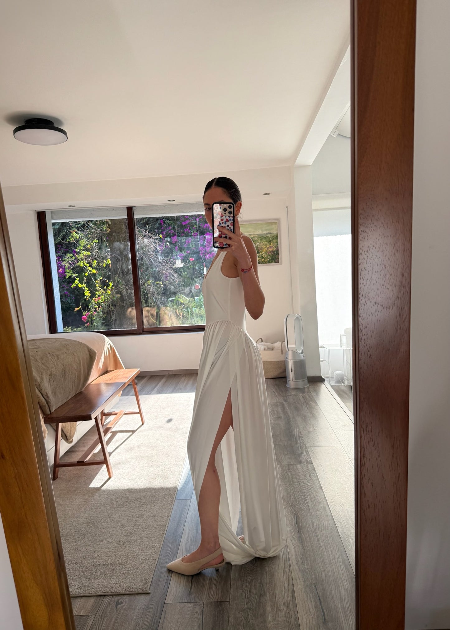 VESTIDO BOMBÓN BLANCO MIDI