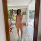 VESTIDO ROSA PALO CON ENCAJE
