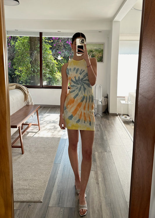 VESTIDO RIBBED TIE DYE