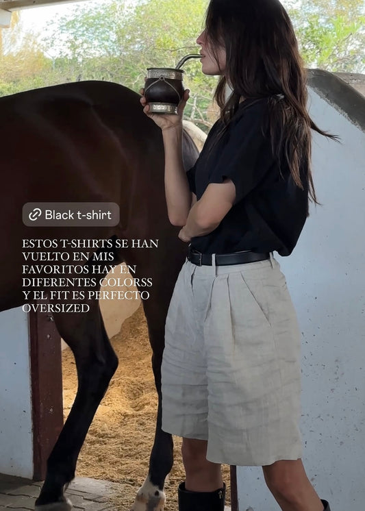 BERMUDAS DE LINO BEIGE