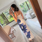 VESTIDO SLIP CON FLOR MORADA