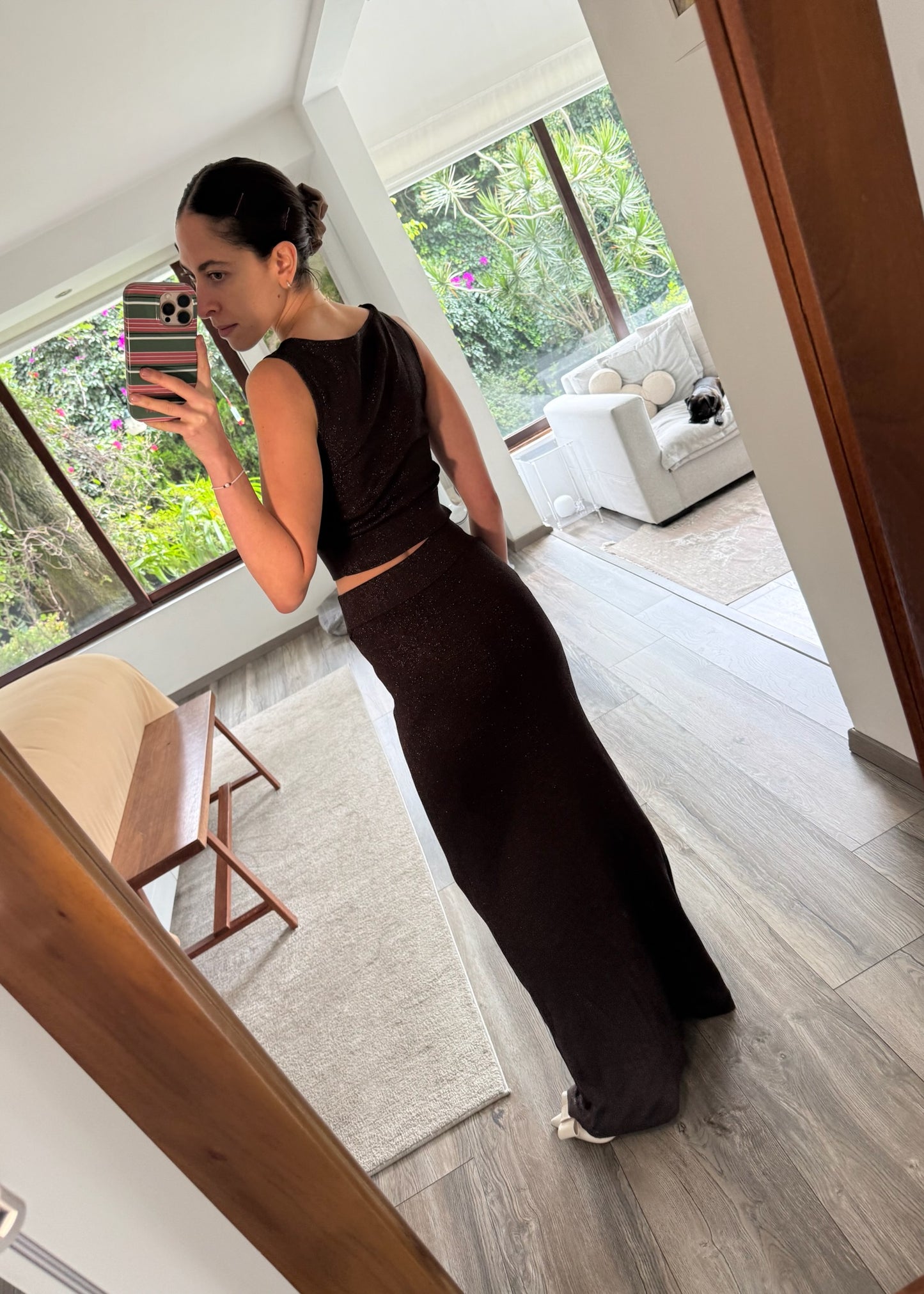 VESTIDO MAXI CHOCOLATE CON CUT OUT