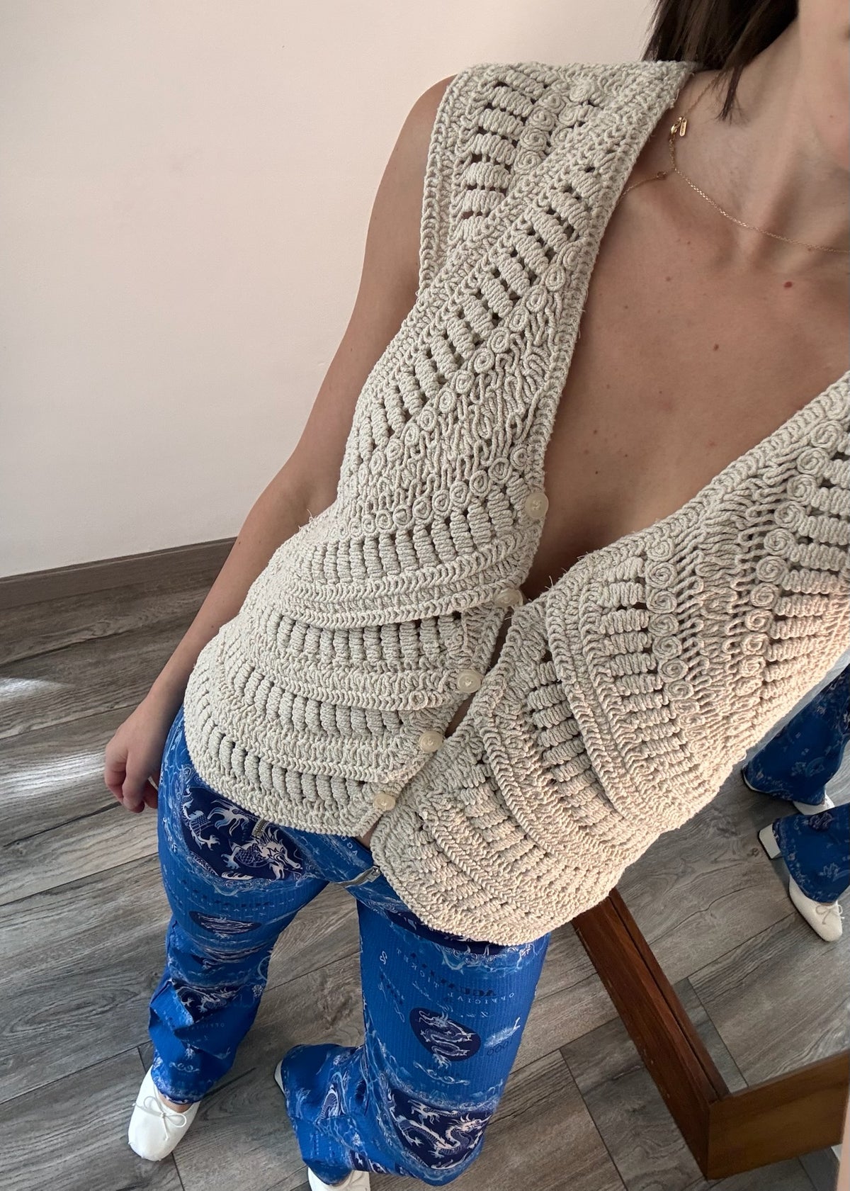 CHALECO BEIGE DE KNIT