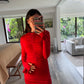 VESTIDO MINI RUCHED HOT RED