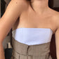 BLUE CORSET & PLAID PRINT TOP