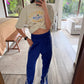PANTS AZULES DOBLE PRETINA