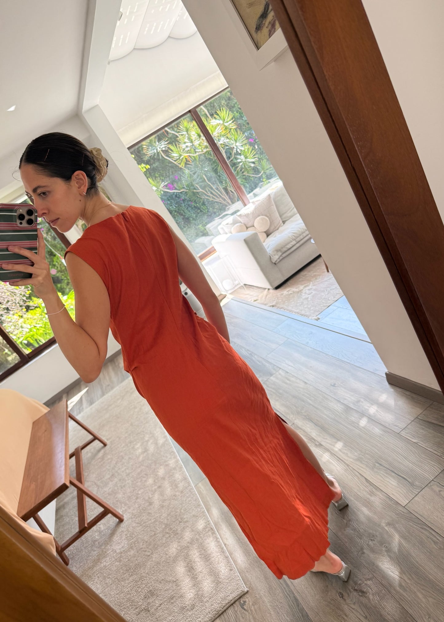 VESTIDO DE LINO NARANJA
